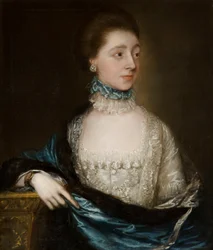Unknown lady with a blue cloak, c. 1765